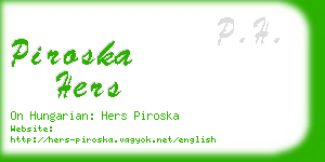 piroska hers business card